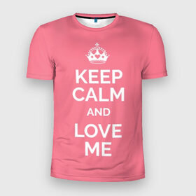 Мужская футболка 3D спортивная с принтом Keep calm and love me в Кировске, 100% полиэстер с улучшенными характеристиками | приталенный силуэт, круглая горловина, широкие плечи, сужается к линии бедра | and | call | crown | girl | heart | keep calm | keyboard | lips | me | red | royal | slogan | text | valentines day | валентина | губы | девиз | девушка | день | и | клавиатура | клавиши | королевская | корона | красный | лозунг | люби | любовь | меня | н