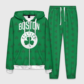 Мужской костюм 3D с принтом Boston Celtics в Кировске, 100% полиэстер | Манжеты и пояс оформлены тканевой резинкой, двухслойный капюшон со шнурком для регулировки, карманы спереди | boston | boston celtics | celtics | бостон | бостон селтикс