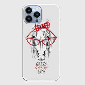 Чехол для iPhone 13 Pro Max с принтом Crazy horse lady в Кировске,  |  | animal | blonde | bow | crazy | cute | head | horse | lady | look | polka | portrait | red | white | бант | белая | белый | блондинка | взгляд | голова | горошек | животное | красный | леди | лошадь | милый | очки | портрет | сумасшедшая