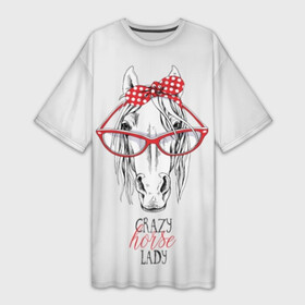 Платье-футболка 3D с принтом Crazy horse lady в Кировске,  |  | animal | blonde | bow | crazy | cute | head | horse | lady | look | polka | portrait | red | white | бант | белая | белый | блондинка | взгляд | голова | горошек | животное | красный | леди | лошадь | милый | очки | портрет | сумасшедшая