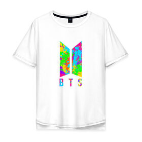 Мужская футболка хлопок Oversize с принтом BTS RAP MONSTER в Кировске, 100% хлопок | свободный крой, круглый ворот, “спинка” длиннее передней части | 