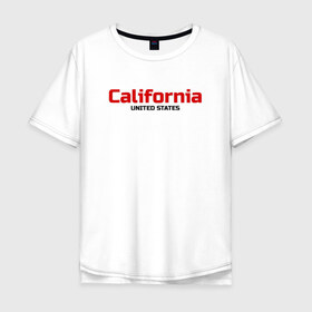 Мужская футболка хлопок Oversize с принтом USA - California в Кировске, 100% хлопок | свободный крой, круглый ворот, “спинка” длиннее передней части | Тематика изображения на принте: america | california | california city | california republic | usa | америка | калифорния | соединенные штаты | сша | штат