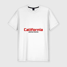 Мужская футболка премиум с принтом USA - California в Кировске, 92% хлопок, 8% лайкра | приталенный силуэт, круглый вырез ворота, длина до линии бедра, короткий рукав | Тематика изображения на принте: america | california | california city | california republic | usa | америка | калифорния | соединенные штаты | сша | штат