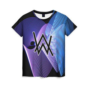 Женская футболка 3D с принтом alan walker в Кировске, 100% полиэфир ( синтетическое хлопкоподобное полотно) | прямой крой, круглый вырез горловины, длина до линии бедер | alan walker | club | music | клуб | клубная музыка | клубняк
