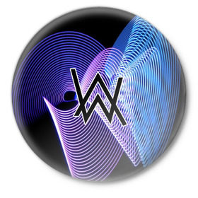 Значок с принтом alan walker в Кировске,  металл | круглая форма, металлическая застежка в виде булавки | alan walker | club | music | клуб | клубная музыка | клубняк