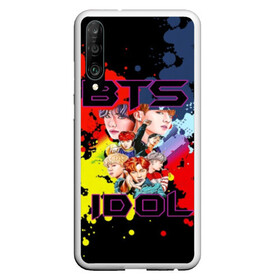 Чехол для Honor P30 с принтом BTS Pop art в Кировске, Силикон | Область печати: задняя сторона чехла, без боковых панелей | bangtan | boy | j hope | jimin | jin | jungkook | korea | luv | rm | suga | v | with | бтс | кей | поп