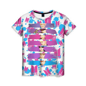 Женская футболка 3D с принтом Bts Lover Yourself в Кировске, 100% полиэфир ( синтетическое хлопкоподобное полотно) | прямой крой, круглый вырез горловины, длина до линии бедер | bangtan | boy | j hope | jimin | jin | jungkook | korea | luv | rm | suga | v | with | бтс | кей | поп