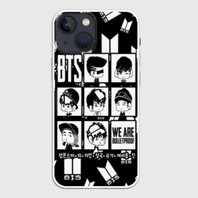 Чехол для iPhone 13 mini с принтом BTS WE ARE BULLETPROOF в Кировске,  |  | bangtan | boy | j hope | jimin | jin | jungkook | korea | luv | rm | suga | v | with | бтс | кей | поп