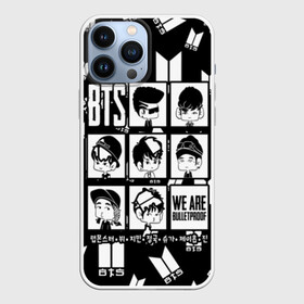 Чехол для iPhone 13 Pro Max с принтом BTS WE ARE BULLETPROOF в Кировске,  |  | bangtan | boy | j hope | jimin | jin | jungkook | korea | luv | rm | suga | v | with | бтс | кей | поп