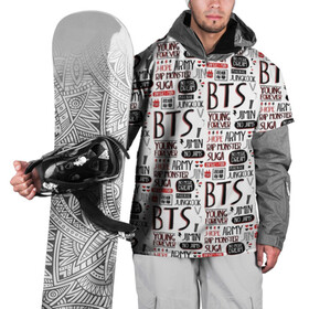 Накидка на куртку 3D с принтом BTS Collage в Кировске, 100% полиэстер |  | bangtan | boy | j hope | jimin | jin | jungkook | korea | luv | rm | suga | v | with | бтс | кей | поп