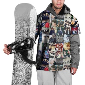 Накидка на куртку 3D с принтом BTS Collage в Кировске, 100% полиэстер |  | Тематика изображения на принте: bangtan | boy | j hope | jimin | jin | jungkook | korea | luv | rm | suga | v | with | бтс | кей | поп