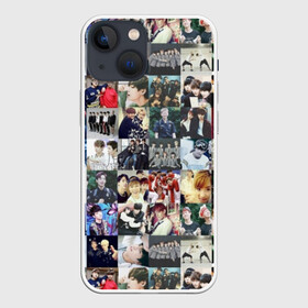 Чехол для iPhone 13 mini с принтом BTS Collage в Кировске,  |  | Тематика изображения на принте: bangtan | boy | j hope | jimin | jin | jungkook | korea | luv | rm | suga | v | with | бтс | кей | поп