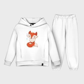 Детский костюм хлопок Oversize с принтом Лисичка в Кировске,  |  | Тематика изображения на принте: fox | foxed | арт | лис | лиса | лисенок | лисичка | пушистик | рыжая | рыжмй хвост