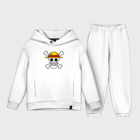 Детский костюм хлопок Oversize с принтом One Piece скелет в Кировске,  |  | monkey d. luffy | one piece | tony tony chopper | аниме | большой куш | ван пис | ванпис | манга | манки д. луффи | пираты | пираты соломенной шляпы | тони тони чоппер