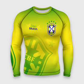 Мужской рашгард 3D с принтом Бразилия в Кировске,  |  | brasil | brazil | бразилия | бразильская сборная | сборная бразилии | сборная бразилии по футболу | сборные | форма | футбол | футбольные сборные | чемпионат мира