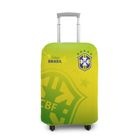 Чехол для чемодана 3D с принтом Бразилия в Кировске, 86% полиэфир, 14% спандекс | двустороннее нанесение принта, прорези для ручек и колес | brasil | brazil | бразилия | бразильская сборная | сборная бразилии | сборная бразилии по футболу | сборные | форма | футбол | футбольные сборные | чемпионат мира