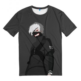 Мужская футболка 3D с принтом Kaneki Ken в Кировске, 100% полиэфир | прямой крой, круглый вырез горловины, длина до линии бедер | anteiku | ghoul | kaneki | ken | tokyo | антейку | гуль | канеки | кен | токийский