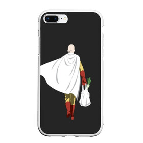 Чехол для iPhone 7Plus/8 Plus матовый с принтом Saitama в Кировске, Силикон | Область печати: задняя сторона чехла, без боковых панелей | hero | man | one | one punch | punch | punch man | saitama | super | superhero | ванпанчмен | герой | сайтама | супер | супергерой