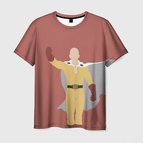 Мужская футболка 3D с принтом Saitama в Кировске, 100% полиэфир | прямой крой, круглый вырез горловины, длина до линии бедер | hero | man | one | one punch | punch | punch man | saitama | super | superhero | ванпанчмен | герой | сайтама | супер | супергерой