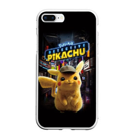 Чехол для iPhone 7Plus/8 Plus матовый с принтом Pikachu Detective в Кировске, Силикон | Область печати: задняя сторона чехла, без боковых панелей | anime | game | nintendo | pikachu | pokemon | аниме | детектив | игра | кино | пикачу | покемон | эш кетчум