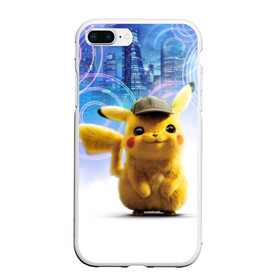 Чехол для iPhone 7Plus/8 Plus матовый с принтом Pikachu Detective в Кировске, Силикон | Область печати: задняя сторона чехла, без боковых панелей | anime | game | nintendo | pikachu | pokemon | аниме | детектив | игра | кино | пикачу | покемон | эш кетчум