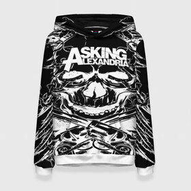 Женская толстовка 3D с принтом Asking Alexandria в Кировске, 100% полиэстер  | двухслойный капюшон со шнурком для регулировки, мягкие манжеты на рукавах и по низу толстовки, спереди карман-кенгуру с мягким внутренним слоем. | aa | ben bruce | death | destiny | from | metal | rock | sumerian | to | йорк | метал | рок | хард | хеви | электроникор