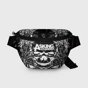 Поясная сумка 3D с принтом Asking Alexandria в Кировске, 100% полиэстер | плотная ткань, ремень с регулируемой длиной, внутри несколько карманов для мелочей, основное отделение и карман с обратной стороны сумки застегиваются на молнию | aa | ben bruce | death | destiny | from | metal | rock | sumerian | to | йорк | метал | рок | хард | хеви | электроникор