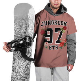 Накидка на куртку 3D с принтом JUNGKOOK 97 BTS в Кировске, 100% полиэстер |  | bangtan | bighit | boy | fake love | j hope | jimin | jin | jungkook | korea | kpop | live | luv | mic drop | rm | suga | v | with | бтс | кей | поп