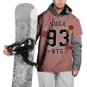 Накидка на куртку 3D с принтом SUGA 93 BTS в Кировске, 100% полиэстер |  | bangtan | bighit | boy | fake love | j hope | jimin | jin | jungkook | korea | kpop | live | luv | mic drop | rm | suga | v | with | бтс | кей | поп