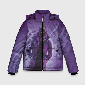 Зимняя куртка для мальчиков 3D с принтом Purple в Кировске, ткань верха — 100% полиэстер; подклад — 100% полиэстер, утеплитель — 100% полиэстер | длина ниже бедра, удлиненная спинка, воротник стойка и отстегивающийся капюшон. Есть боковые карманы с листочкой на кнопках, утяжки по низу изделия и внутренний карман на молнии. 

Предусмотрены светоотражающий принт на спинке, радужный светоотражающий элемент на пуллере молнии и на резинке для утяжки | brawl stars | jessie | leon | spike | бравл старс | джесси | леон | спайк