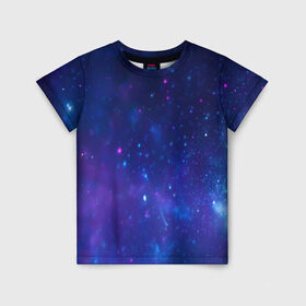 Детская футболка 3D с принтом Космос в Кировске, 100% гипоаллергенный полиэфир | прямой крой, круглый вырез горловины, длина до линии бедер, чуть спущенное плечо, ткань немного тянется | galaxy | nebula | space | star | абстракция | вселенная | галактика | звезда | звезды | космический | планеты