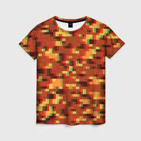 Женская футболка 3D с принтом Пиксели в Кировске, 100% полиэфир ( синтетическое хлопкоподобное полотно) | прямой крой, круглый вырез горловины, длина до линии бедер | альтернативный камуфляж | армия | вдв | зеленый | камуфляж | пиксели | полевой | силовые структуры | текстуры | хаки