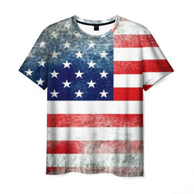 Мужская футболка 3D с принтом Америка Флаг в Кировске, 100% полиэфир | прямой крой, круглый вырез горловины, длина до линии бедер | usa | абстракция | америка | американский | герб | звезды | краска | символика сша | страны | сша | флаг | штаты