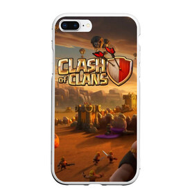 Чехол для iPhone 7Plus/8 Plus матовый с принтом Clash of Clans в Кировске, Силикон | Область печати: задняя сторона чехла, без боковых панелей | base | clan wars | coc | hall | hog rider | royale | town | trap | база | гоблин | золото | клеш оф кленс | кок | крепость | кристаллы | трофей | эликсир