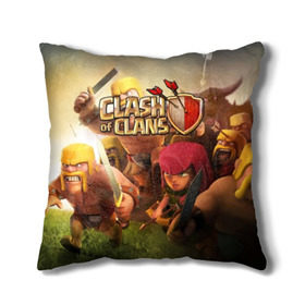 Подушка 3D с принтом Clash of Clans в Кировске, наволочка – 100% полиэстер, наполнитель – холлофайбер (легкий наполнитель, не вызывает аллергию). | состоит из подушки и наволочки. Наволочка на молнии, легко снимается для стирки | base | clan wars | coc | hall | hog rider | royale | town | trap | база | гоблин | золото | клеш оф кленс | кок | крепость | кристаллы | трофей | эликсир