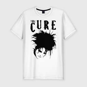 Мужская футболка хлопок Slim с принтом The Cure в Кировске, 92% хлопок, 8% лайкра | приталенный силуэт, круглый вырез ворота, длина до линии бедра, короткий рукав | cure | robert james smith | the cure | готик рок | группы | музыка | постпанк | роберт смит | рок