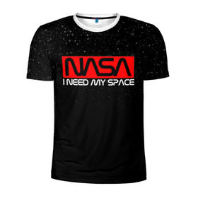Мужская футболка 3D спортивная с принтом NASA (НА СПИНЕ) в Кировске, 100% полиэстер с улучшенными характеристиками | приталенный силуэт, круглая горловина, широкие плечи, сужается к линии бедра | galaxy | nasa | space | space company | star | астрономия | галактика | звезды | космическая компания | космос | наса