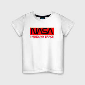 Детская футболка хлопок с принтом NASA (НА СПИНЕ) в Кировске, 100% хлопок | круглый вырез горловины, полуприлегающий силуэт, длина до линии бедер | flag | galaxy | nasa | space | space company | star | usa | астрономия | галактика | звезды | космическая компания | космос | наса | сша | флаг