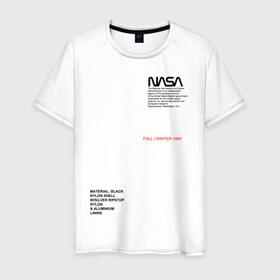 Мужская футболка хлопок с принтом NASA в Кировске, 100% хлопок | прямой крой, круглый вырез горловины, длина до линии бедер, слегка спущенное плечо. | galaxy | nasa | space | space company | star | астрономия | галактика | звезды | космическая компания | космос | наса