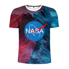 Мужская футболка 3D спортивная с принтом NASA в Кировске, 100% полиэстер с улучшенными характеристиками | приталенный силуэт, круглая горловина, широкие плечи, сужается к линии бедра | galaxy | nasa | space | space company | star | астрономия | галактика | звезды | космическая компания | космос | наса