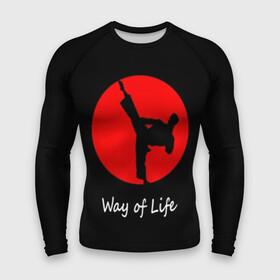 Мужской рашгард 3D с принтом Каратэ в Кировске,  |  | eastern | emblem | fighter | font | image | inscri | japanese | karate | kick | life | man | martial arts | red | silhouette | sport | sun | text | wrestling | боец | борьба | единоборства | жизни | каратэ | красное | мужчина | надпись | образ | силуэт | 