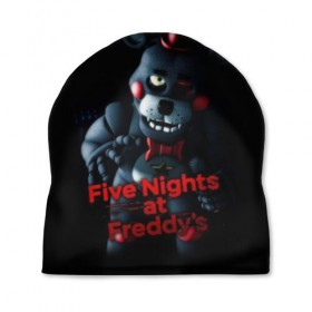 Шапка 3D с принтом Five Nights At Freddys в Кировске, 100% полиэстер | универсальный размер, печать по всей поверхности изделия | five nights at freddys | foxy | аниматроники | игра | компьютерная игра | робот | фокси | фредди | фреди | чика