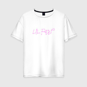 Женская футболка хлопок Oversize с принтом LIL PEEP (НА СПИНЕ) в Кировске, 100% хлопок | свободный крой, круглый ворот, спущенный рукав, длина до линии бедер
 | lil peep | lil prince | logo | music | rap | зарубежная музыка | зарубежные | лил пип | лого | маленький принц | музыка | реп