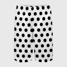 Детские спортивные шорты 3D с принтом Черный горошек в Кировске,  100% полиэстер
 | пояс оформлен широкой мягкой резинкой, ткань тянется
 | белый | горошек | круги | кружки | текстура | черный горох | черный горошек | шарики