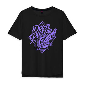 Мужская футболка хлопок Oversize с принтом Deep Purple в Кировске, 100% хлопок | свободный крой, круглый ворот, “спинка” длиннее передней части | deep purple | группы | дип пёрпл | жэви метал | метал | музыка | рок | хард рок