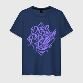 Мужская футболка хлопок с принтом Deep Purple в Кировске, 100% хлопок | прямой крой, круглый вырез горловины, длина до линии бедер, слегка спущенное плечо. | Тематика изображения на принте: deep purple | группы | дип пёрпл | жэви метал | метал | музыка | рок | хард рок