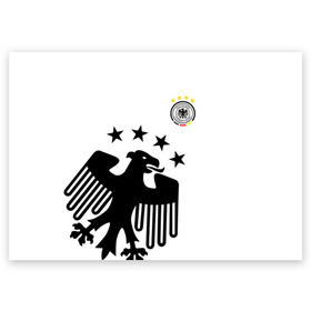 Поздравительная открытка с принтом Сборная Германии в Кировске, 100% бумага | плотность бумаги 280 г/м2, матовая, на обратной стороне линовка и место для марки
 | deutsche | deutschland | die mannschaft | germany | германия | немецкая сборная | сборная | сборная гемании по футболу | сборная германии | форма | футбол