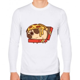 Мужской лонгслив хлопок с принтом Pizza Dog в Кировске, 100% хлопок |  | amimals | cook | dog | doggy | food | pizza | woof | боксер | бульдог | бультерьер | волк | гав | доберман | дог | долматинец | друг | еда | животные | йорк | кок | мопс | овчарка | пёс | песик | питомец | пицца | повар | пудель
