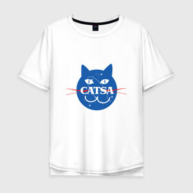 Мужская футболка хлопок Oversize с принтом CATSA в Кировске, 100% хлопок | свободный крой, круглый ворот, “спинка” длиннее передней части | 