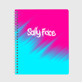 Тетрадь с принтом SALLY FACE в Кировске, 100% бумага | 48 листов, плотность листов — 60 г/м2, плотность картонной обложки — 250 г/м2. Листы скреплены сбоку удобной пружинной спиралью. Уголки страниц и обложки скругленные. Цвет линий — светло-серый
 | abstract | face | game | horror | larry | sally | sally face | sanity s fall | абстракция | геометрия | игра | ларри | мальчик с протезом | салли | салли фейс | текстура | ужасы